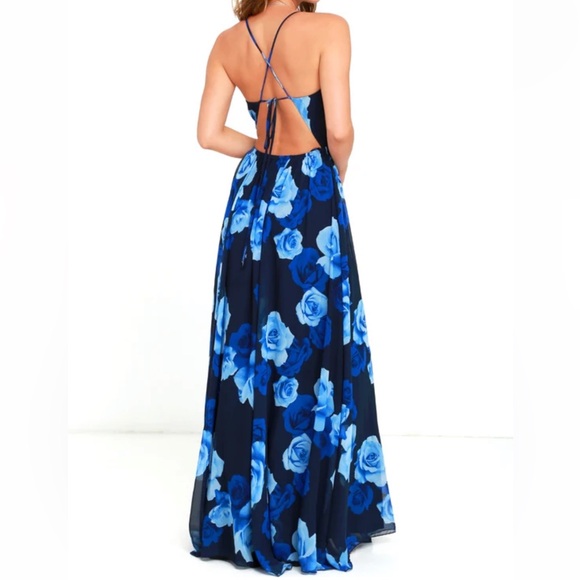 Lulu’s Only in Dreams Navy Blue Floral Print Maxi Dress - Picture 2 of 8